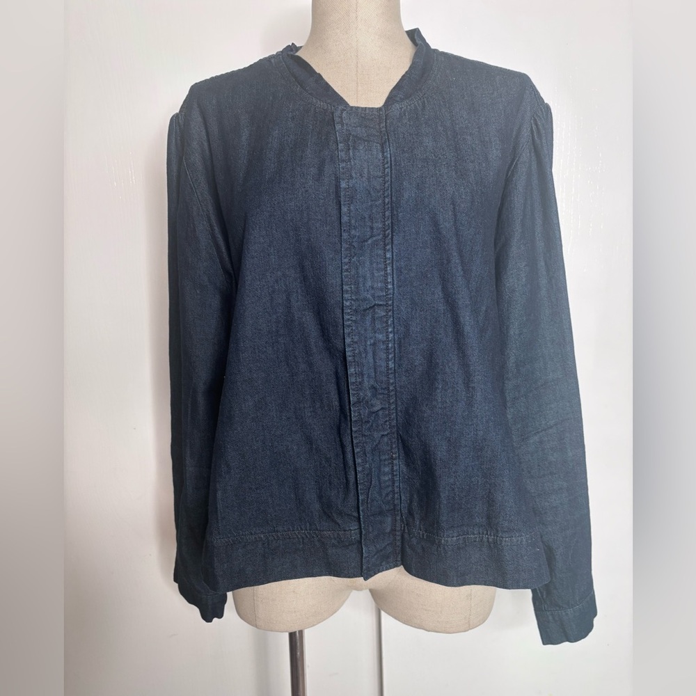 Lucky Brand 3X Dark Wash Puff Sleeve Denim Jacket - Plus Size